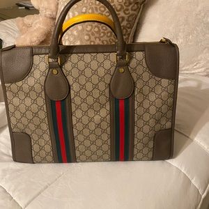 Gucci yellow handle tote!